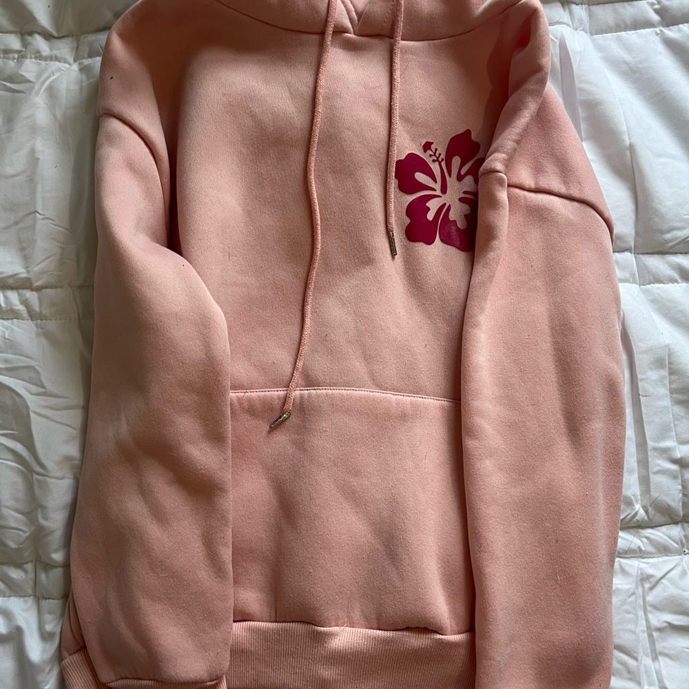 SHEIN Pink Floral Hoodie